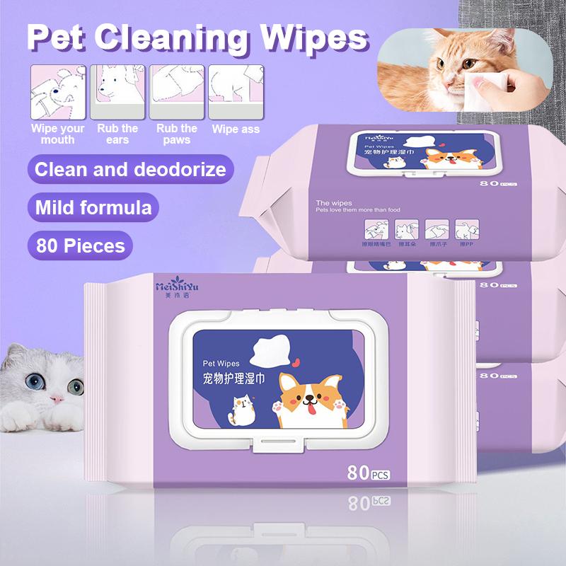 80 Pieces Pet Wipes Dog Cat Cleaning Wet Tissues Body Eye Pa - TikTok ...