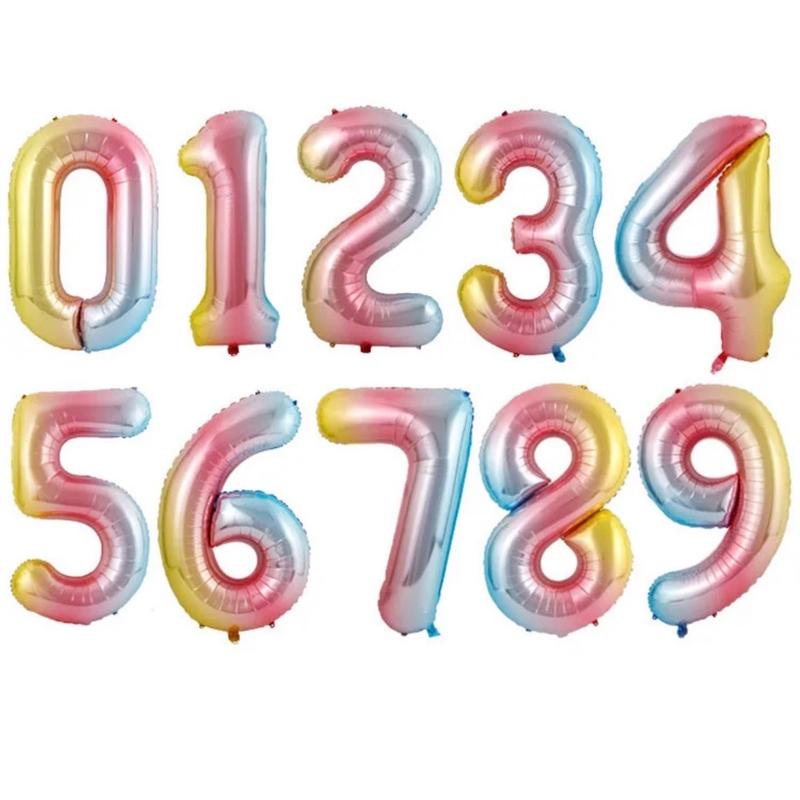Foil Numbers Balloons Decor Metallic Eye 0