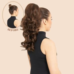 Blossom 20 Inch Curly Bump Up Volume Synthetic Clip In Ponytail Extension Hair Piece