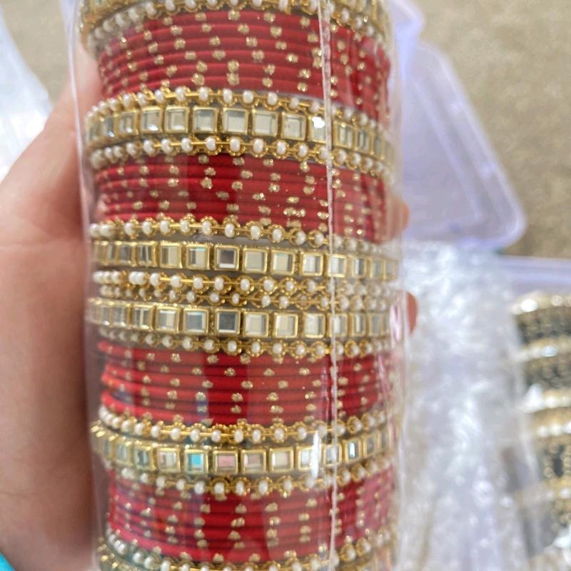 Kundan Bangles Set, Indian Bangles for Women, Wedding Bangles Set in Different Colours 1