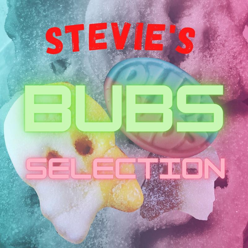 BUBS SELECTION 100 GRAMS EACH - FOAMY AND FIZZY SWEETS - SKULLS, OVALS, BOLTS, 1