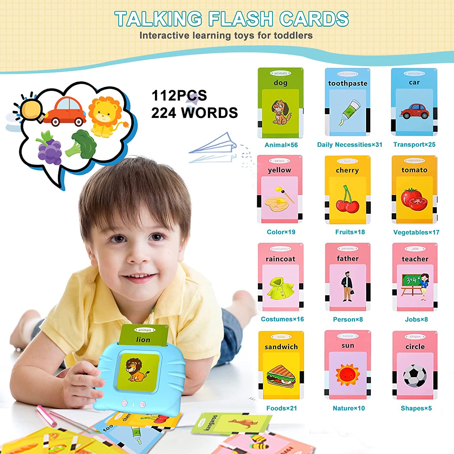 Talking Flash Cards Learning Toys For Toddlers Ages 2-6 Year Old