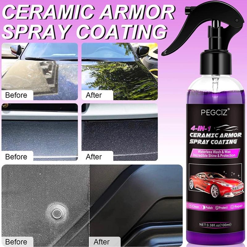 Premium Wax Spray Ceramic Spray Coating Waterless Car Wash Cleaner 4 IN 1 Car 2