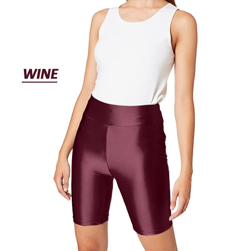 Womens Ladies Shiny Super Stretchy Lycra Leggings Cycling Dance Zumba Disco Shorts Water-Resistant Woman 2