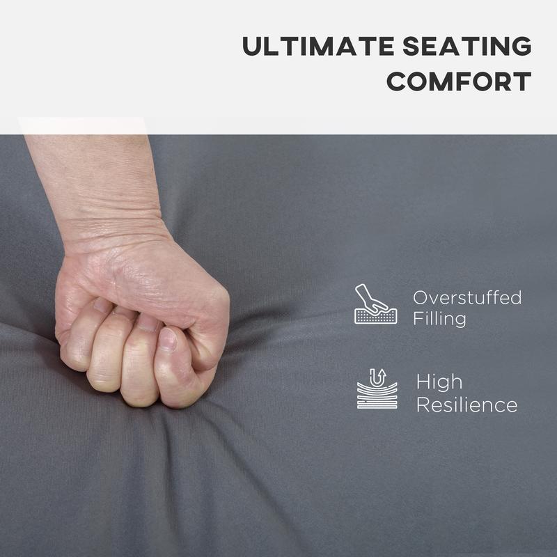 Outsunny Outdoor Cushion Pad Set for Rattan Furniture, 7 Piece Garden Furniture Cushions, Patio Conversation Set Cushions, Lightweight and Durable, Grey 4