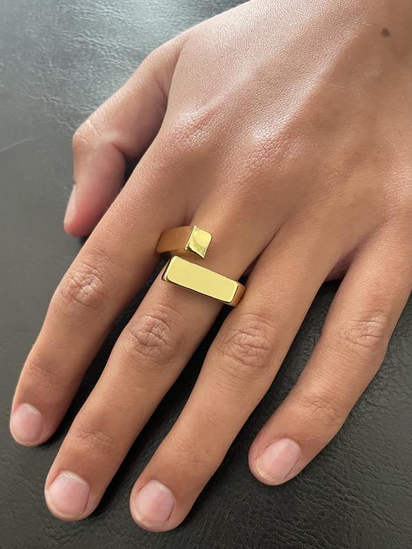 V2SBEAUTIFUL Chunky Statement Gold Ring - Adjustable for All Finger Sizes plated 1