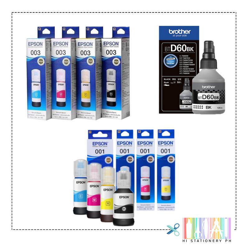 Epson 001 003 Brother BTD60 Ink Bottle (Black, Yellow, Magenta ...