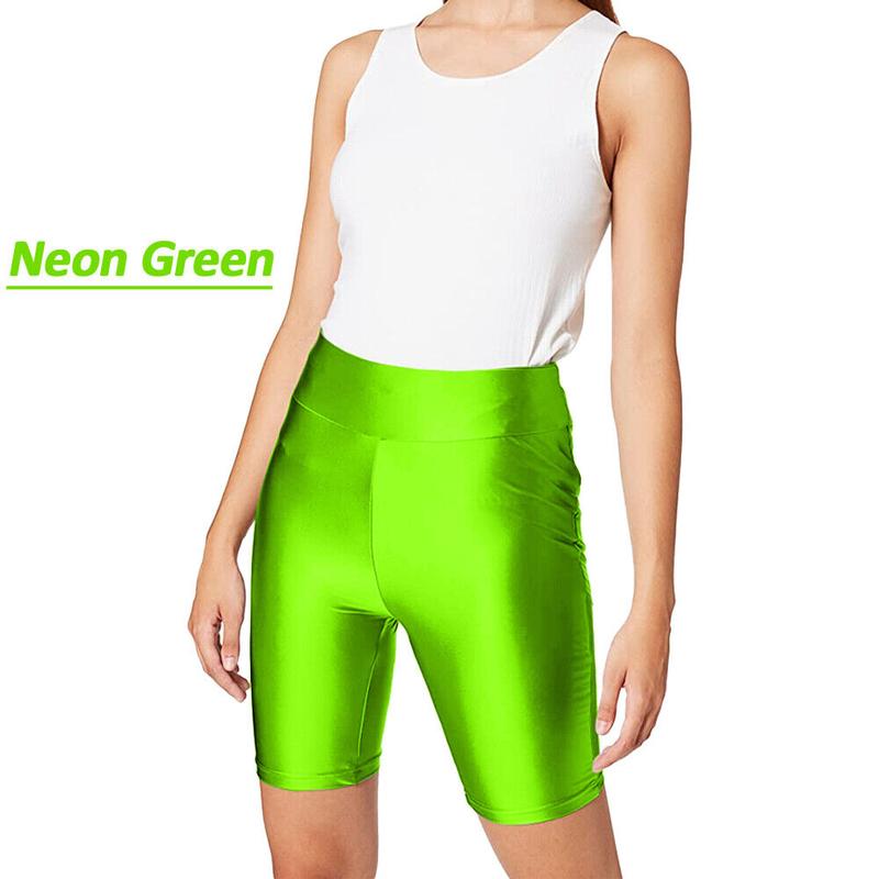 Womens Ladies Shiny Super Stretchy Lycra Leggings Cycling Dance Zumba Disco Shorts Water-Resistant Woman 8