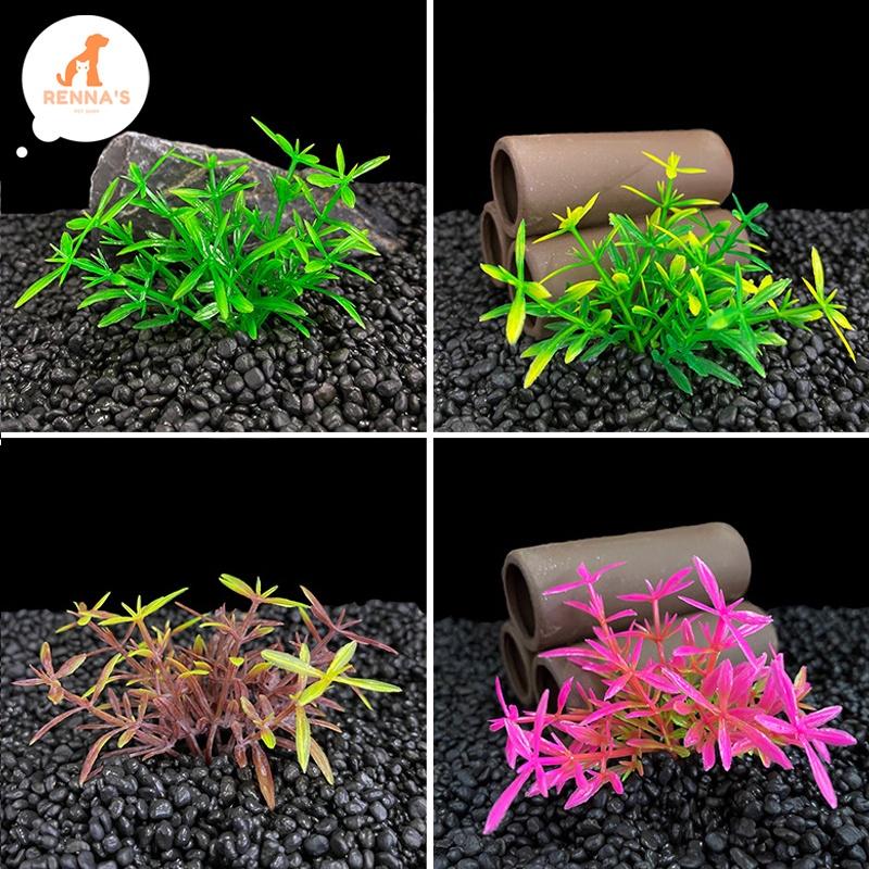 Renna's Aquarium Decor Fish Tank Decor Plastic Fake Flower Fish Decor Seaweed Betta Fish Accessories 6