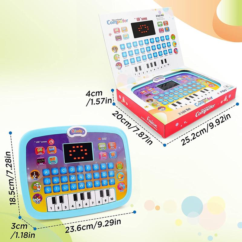 deAO Toddler Tablet Early Learning Educational Toy for 3 Year Olds Multi-Interactive Educational Touchpad with Letters, Numbers, Songs, Piano, Animal Sounds & More-Perfect Gift for Toddlers & Preschoolers 4