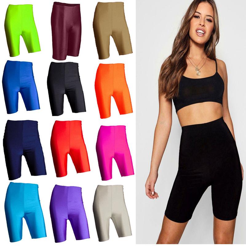 Womens Ladies Shiny Super Stretchy Lycra Leggings Cycling Dance Zumba Disco Shorts Water-Resistant Woman 1