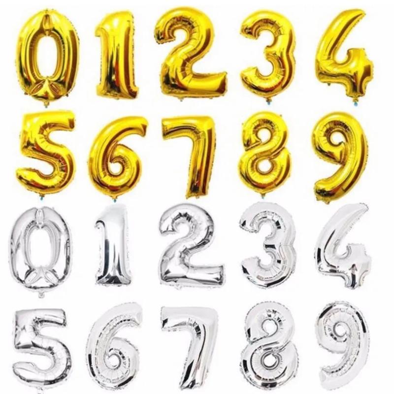 Foil Numbers Balloons Decor Metallic Eye 4