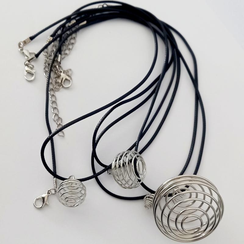 Spiral Cage Necklace Choker For Crystal Gemstones 0