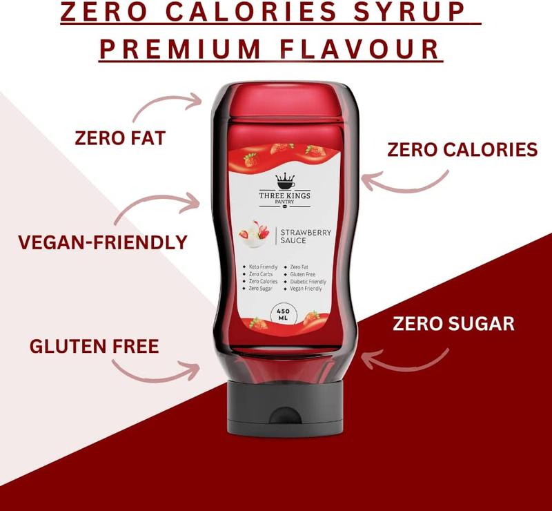 Three Kings Pantry – Zero Calorie – Strawberry Dessert Sauce - Sugar Free - Fat Free 1