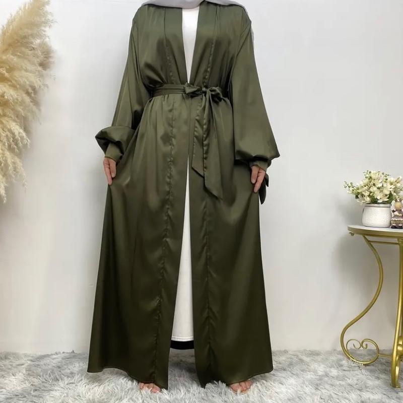 Satin Open Abaya 1