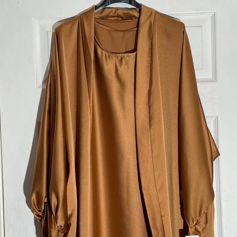 Satin 2 piece Abaya 1