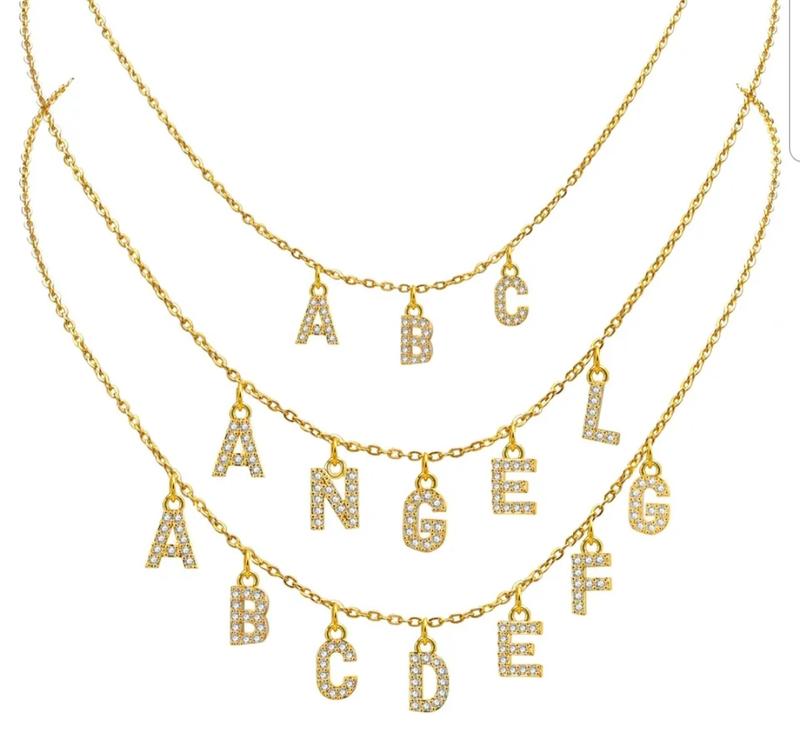 English alphabets charm with crystals 1