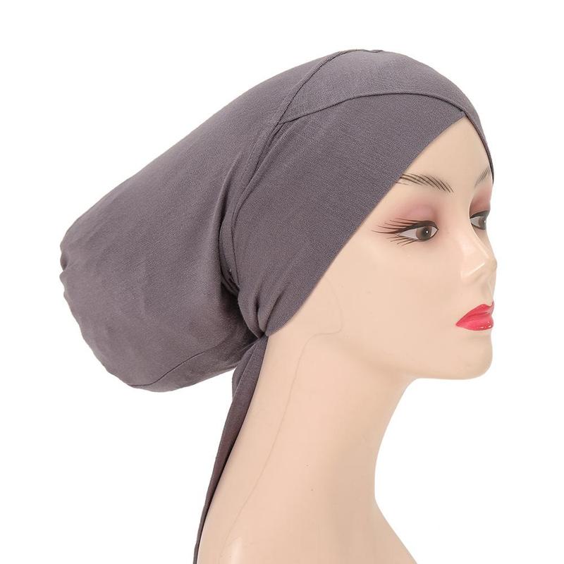 Modal Instant Hijab Elastic Hijabs Lace Up Cross Underlay Hat Cord Solid Adjustable Hijabs Inner Hijab for Graduation Casual Inner TUTU 8