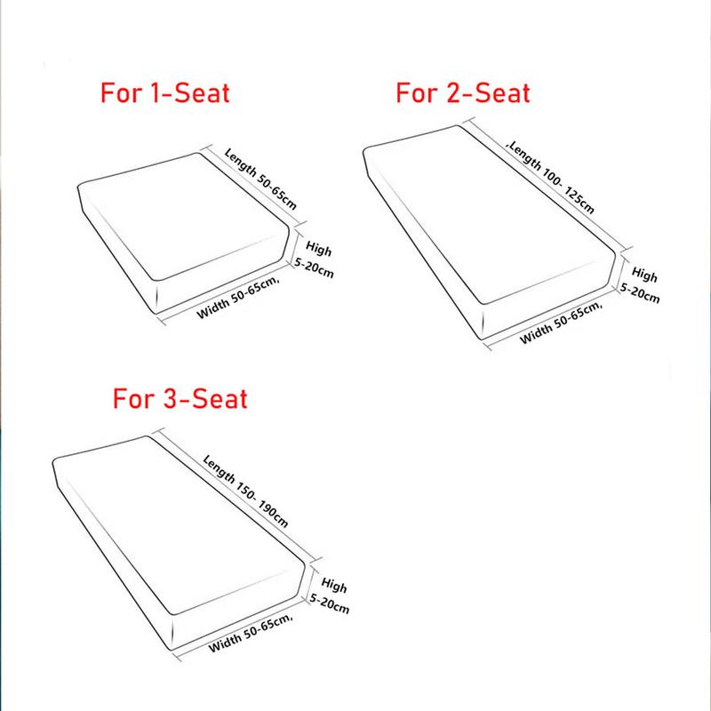 Velvet Sofa Seat Cushion Covers Length 50-65/125/190cm for 1/2/3-Seat Stretch Couch Protector Slipcovers 1