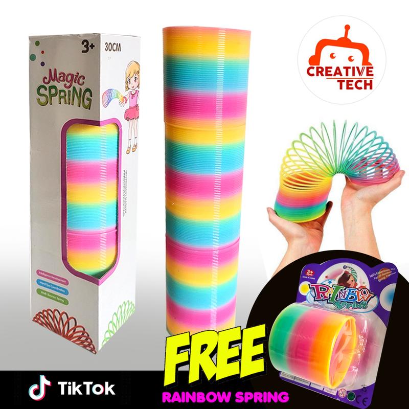 30CM Magic Rainbow Spring Slinky Toys Funny Rainbow Bounce Toys ...