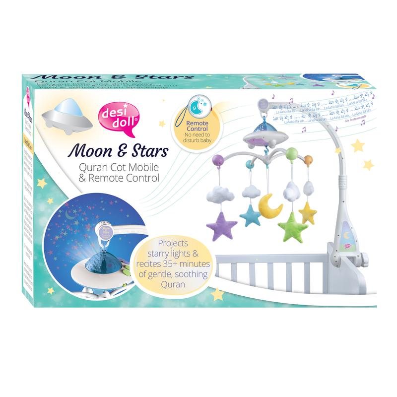 Moon and Stars Qur'an Baby Cot Mobile - Islamic Baby Sound Toy 0