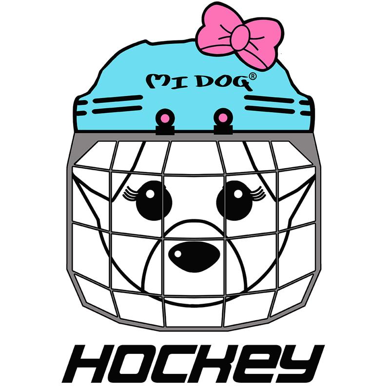 Mi Dog, Girls, Ice Hockey Blue Inspired Helmet Regular Fit T-Shirt, White 2