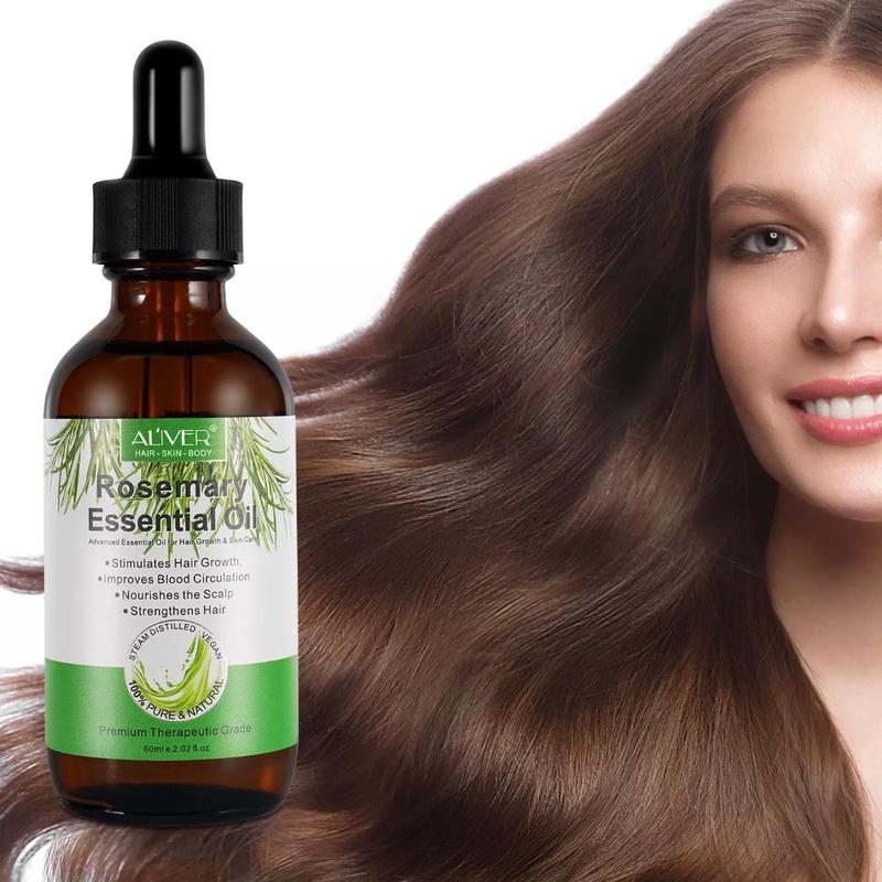 ALiver Rosemary Essential Oil Stimulates Hair Growth Skin Care Treatment - Natural Haircare Rosemary Oil Hydrate Moisturize Gentle Flawless Comfort Coconut 2