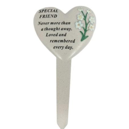 Options - Forget me not memorial heart stake with sparkle detail 3