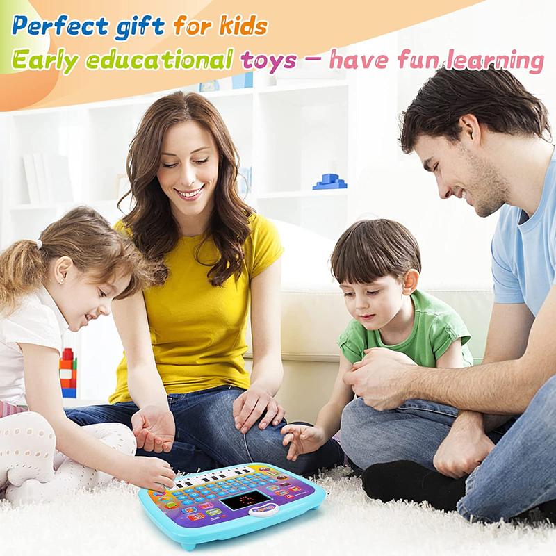 deAO Toddler Tablet Early Learning Educational Toy for 3 Year Olds Multi-Interactive Educational Touchpad with Letters, Numbers, Songs, Piano, Animal Sounds & More-Perfect Gift for Toddlers & Preschoolers 3