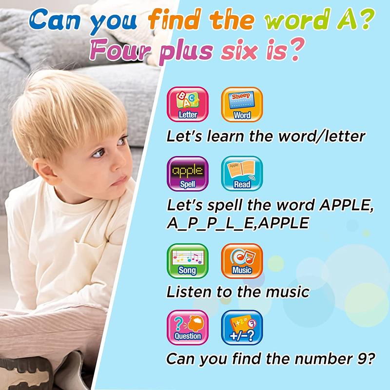 deAO Toddler Tablet Early Learning Educational Toy for 3 Year Olds Multi-Interactive Educational Touchpad with Letters, Numbers, Songs, Piano, Animal Sounds & More-Perfect Gift for Toddlers & Preschoolers 7