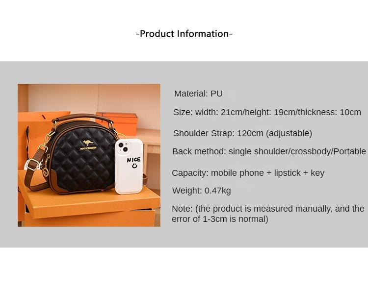 Product Introduction of Túi xách kangaroo nữ, túi táo dung tích lớn, túi đeo vai sang trọng, túi messenger đa năng, thời trang và nhiều màu, túi điện thoại di động ba lớp, mới 2023 17