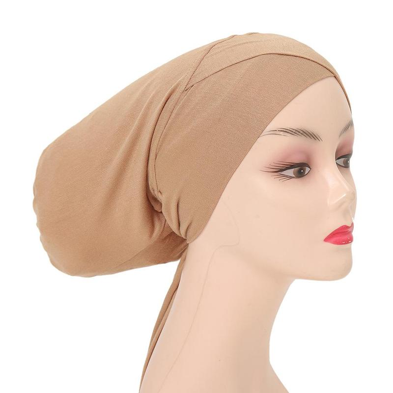 Modal Instant Hijab Elastic Hijabs Lace Up Cross Underlay Hat Cord Solid Adjustable Hijabs Inner Hijab for Graduation Casual Inner TUTU 1