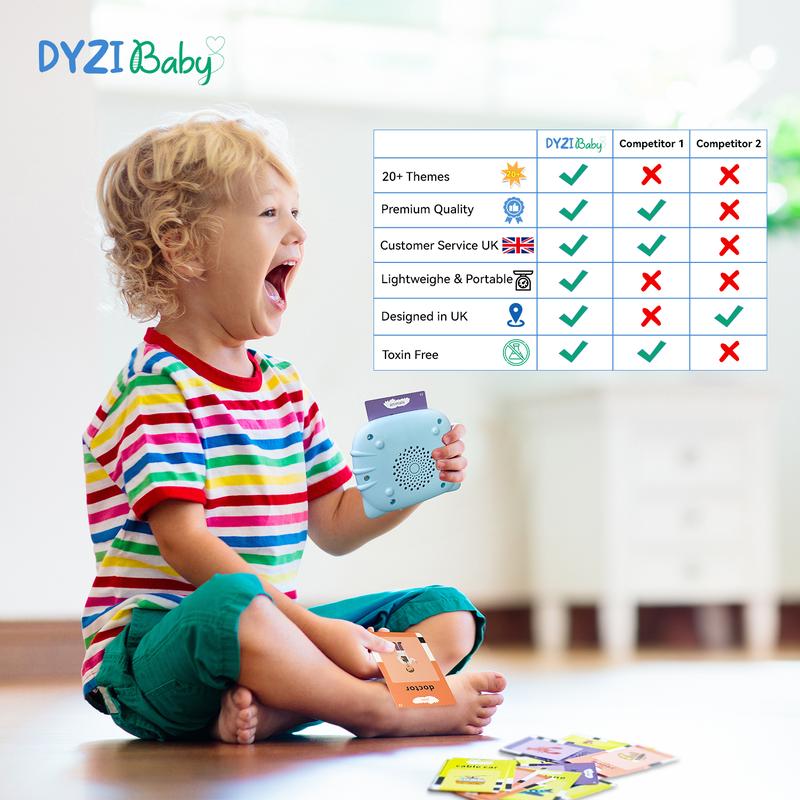 224 Words Talking Flash Cards Early Learning Toy 2-6 Toddler Child Preschool Smart Intelligent Animals Audible Flash Cards Blue 2
