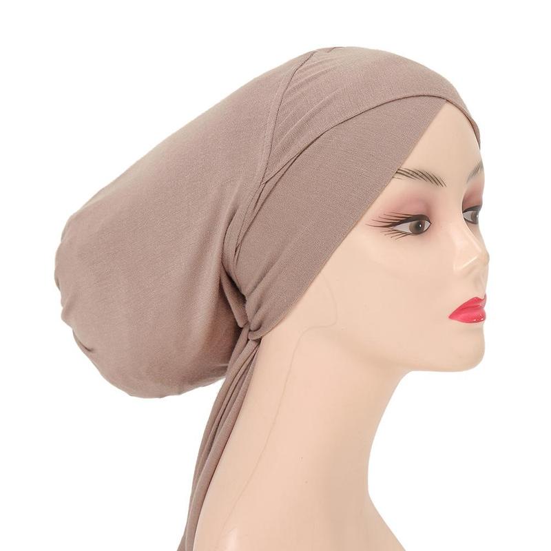 Modal Instant Hijab Elastic Hijabs Lace Up Cross Underlay Hat Cord Solid Adjustable Hijabs Inner Hijab for Graduation Casual Inner TUTU 3