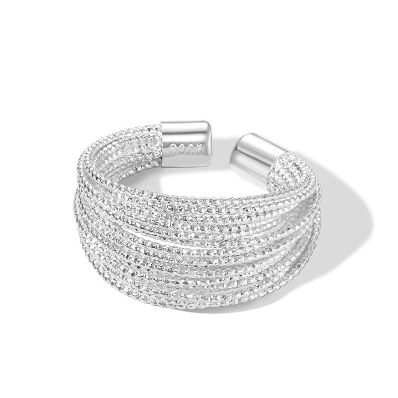 HARPER ROPE ADJUSTABLE RING STERLING SILVER 925 0