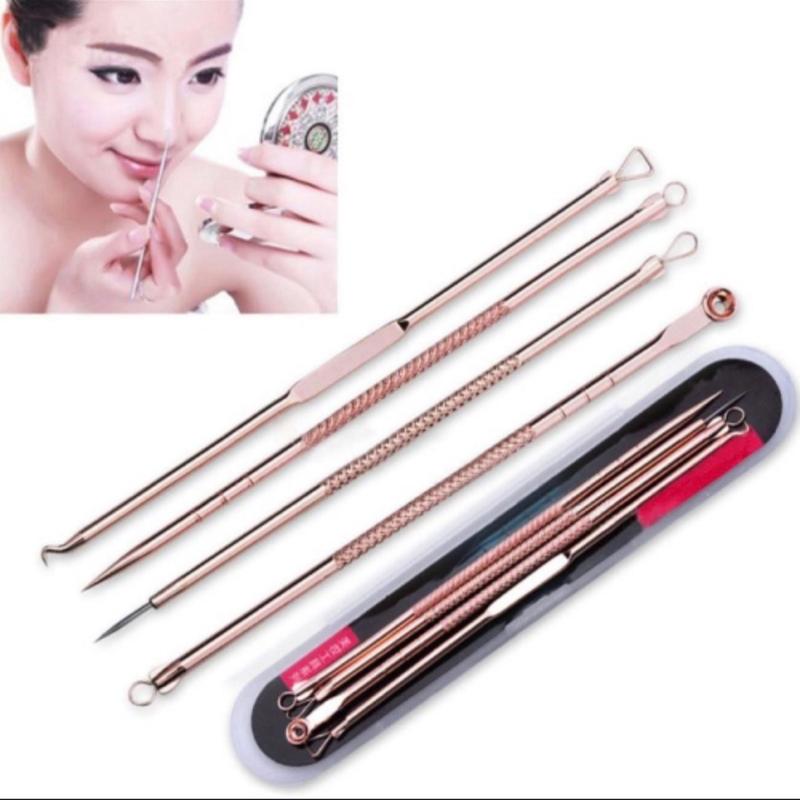 4 in 1 Set Pimple Blemish Blackhead Acne Extractor Remover Tool Needles Comfort Skincare 0