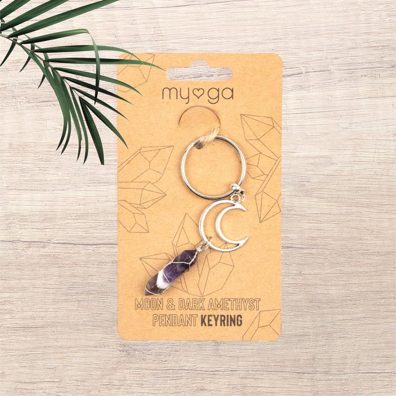 Myga Crystal Keyrings - Handmade Spiritual Keychain with Natural Crystal for Men & Women - Choice of Design 8