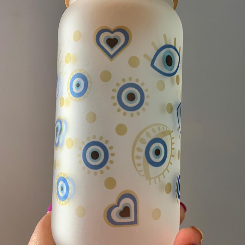 Evil Eye Libbey Can Glass Cup 16oz 1