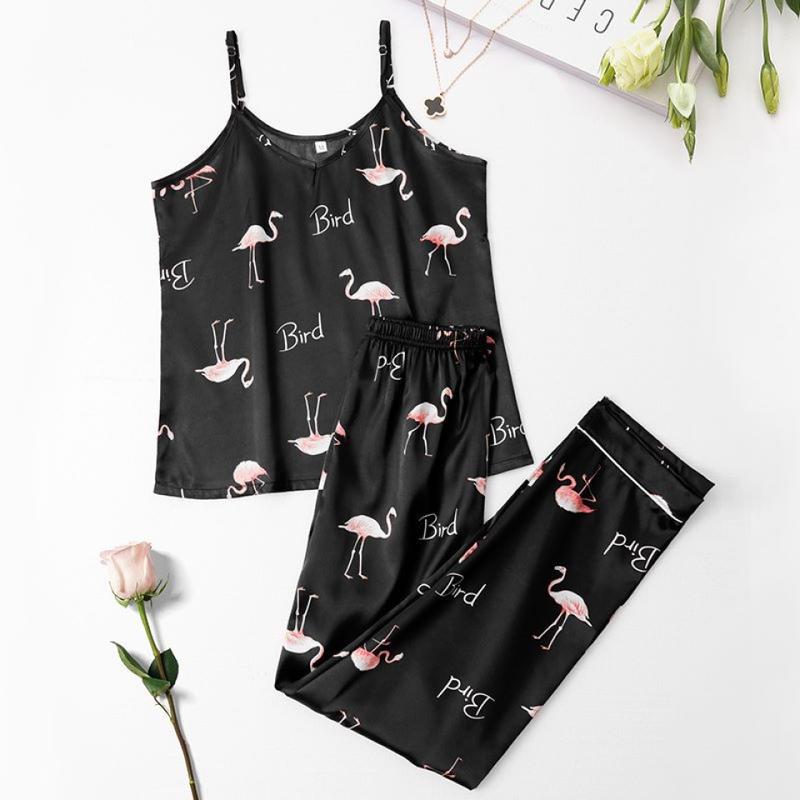 Women's Two-Piece Satin-Feel  Set Silk Floral Summer Lightweight comfortable - UK SELLER 7
