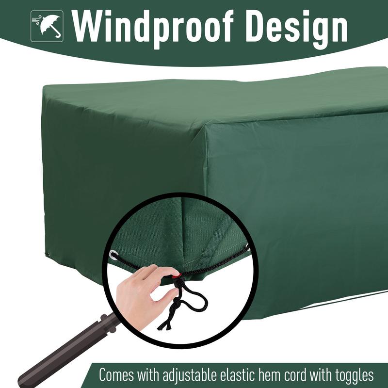 Outsunny UV Rain Protective Rattan Furniture Cover for Wicker Rattan Garden 205 x 145 x 70cm 3