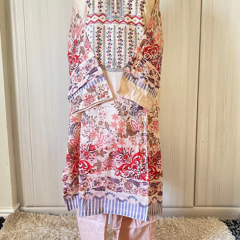 Floral peach 3 piece suit 1