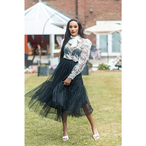 BRADSHAW BLACK FIVE LAYER TULLE SKIRT