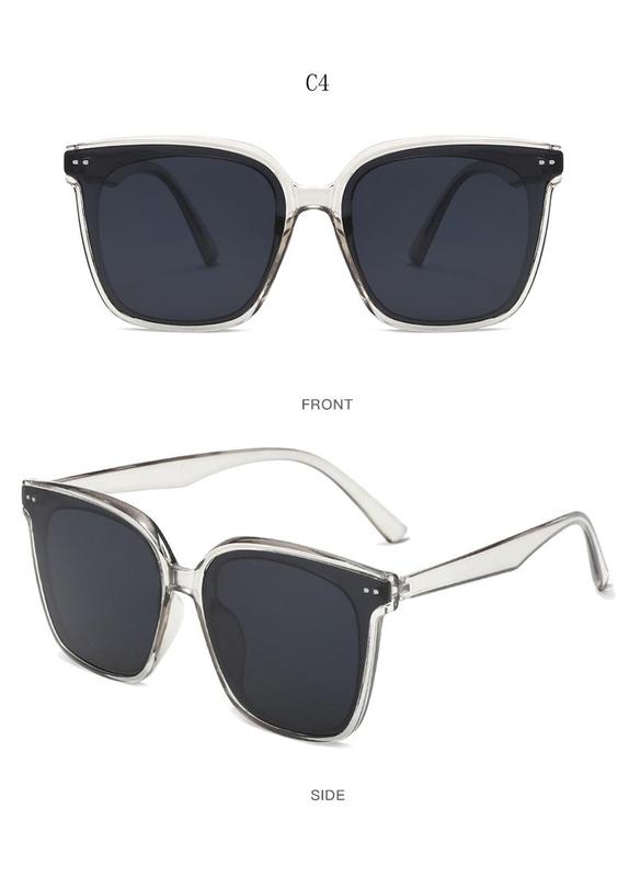 Product Introduction of [Inventory] Korean Fashion Square Sunglasses Women's Men's Vintage Style Rice Nail Women's Large Frame Personalized Glasses 25