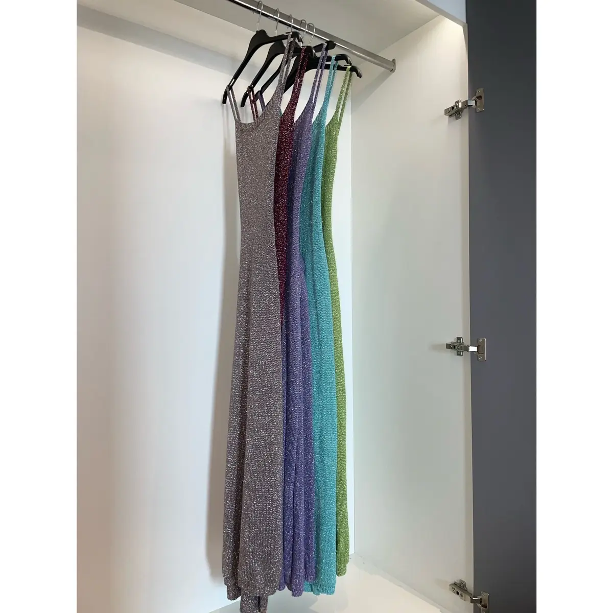 CLANCOFRANKO Metallic lace up crochet dress