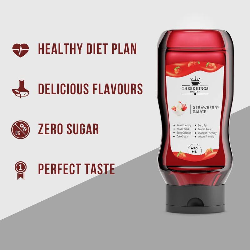 Three Kings Pantry – Zero Calorie – Strawberry Dessert Sauce - Sugar Free - Fat Free 2