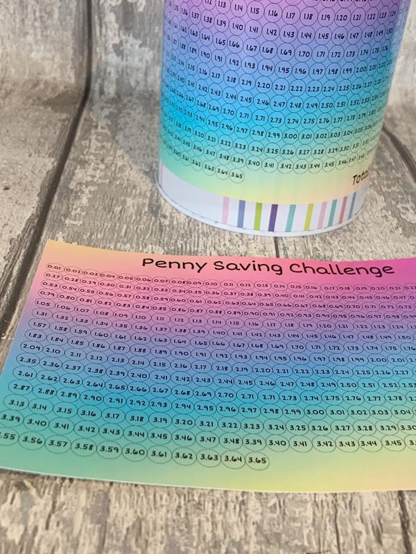 Rainbow Penny Saving Challenge Sticker ONLY 2