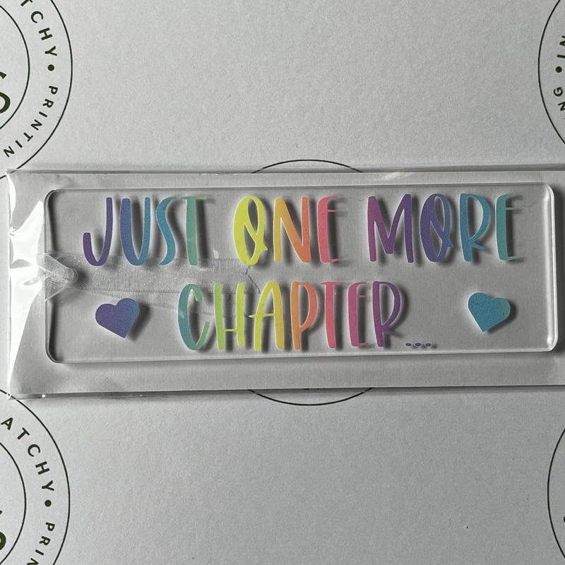 Personalised Rainbow Vinyl Bookmark - Just One More Chapter 1