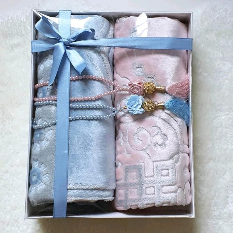 Couples Customized Thick Prayer rug + Tasbeeh Set | Islamic Gift for Eid Anniversary Nikaah Ramadan,Aaliyah gifts | Personalized Couples set personalised prayermat 4