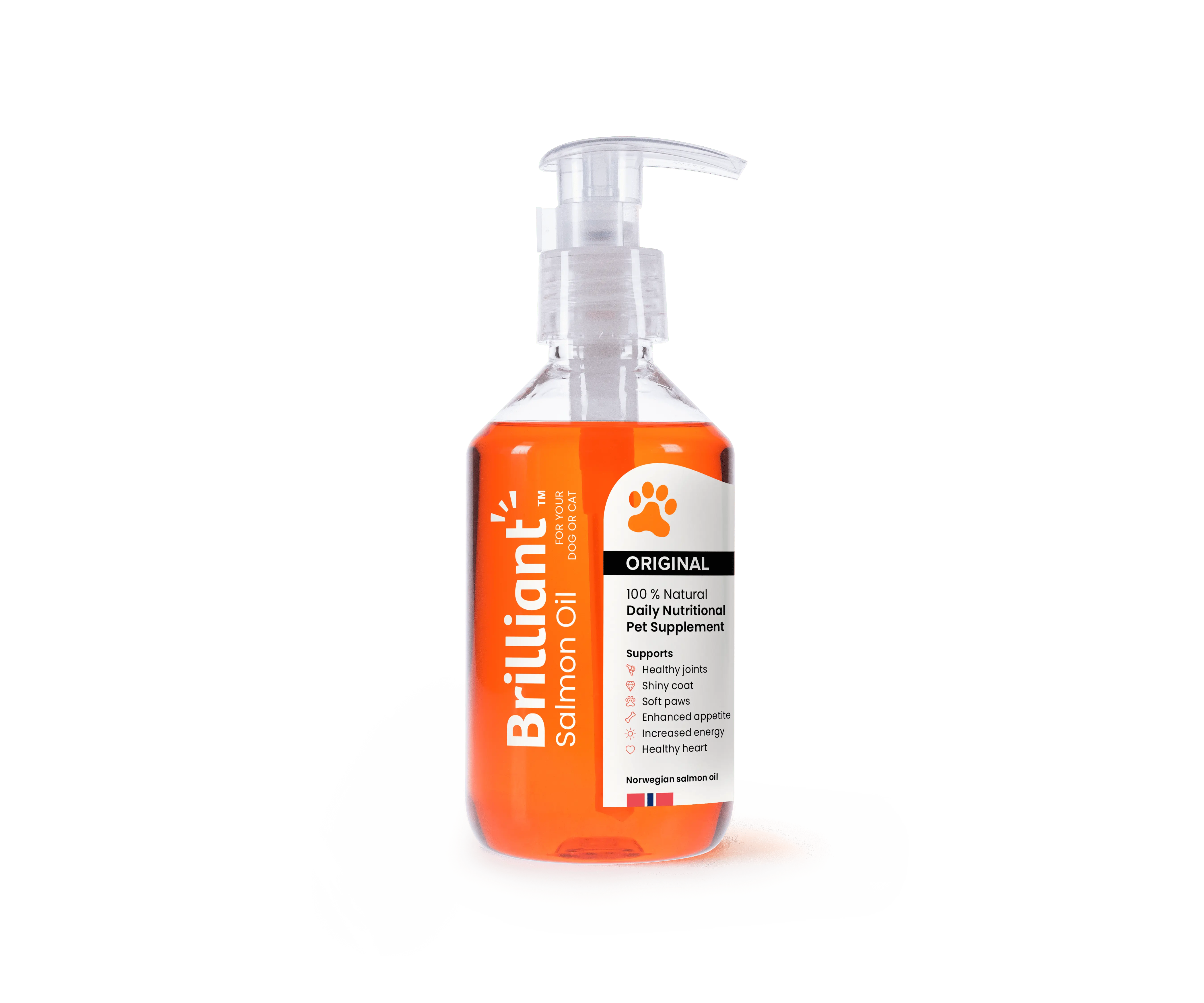 BRILLIANT NATURAL SALMON OIL FOR DOGS AND CATS from Norway - 100% Pure Omega-3 Elixir, Fresh and Delicious, Boosts Pet Health - Single Item