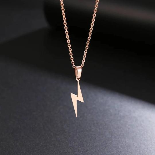Lightning Pendants Necklaces For Protection Gold Silver Rose 1